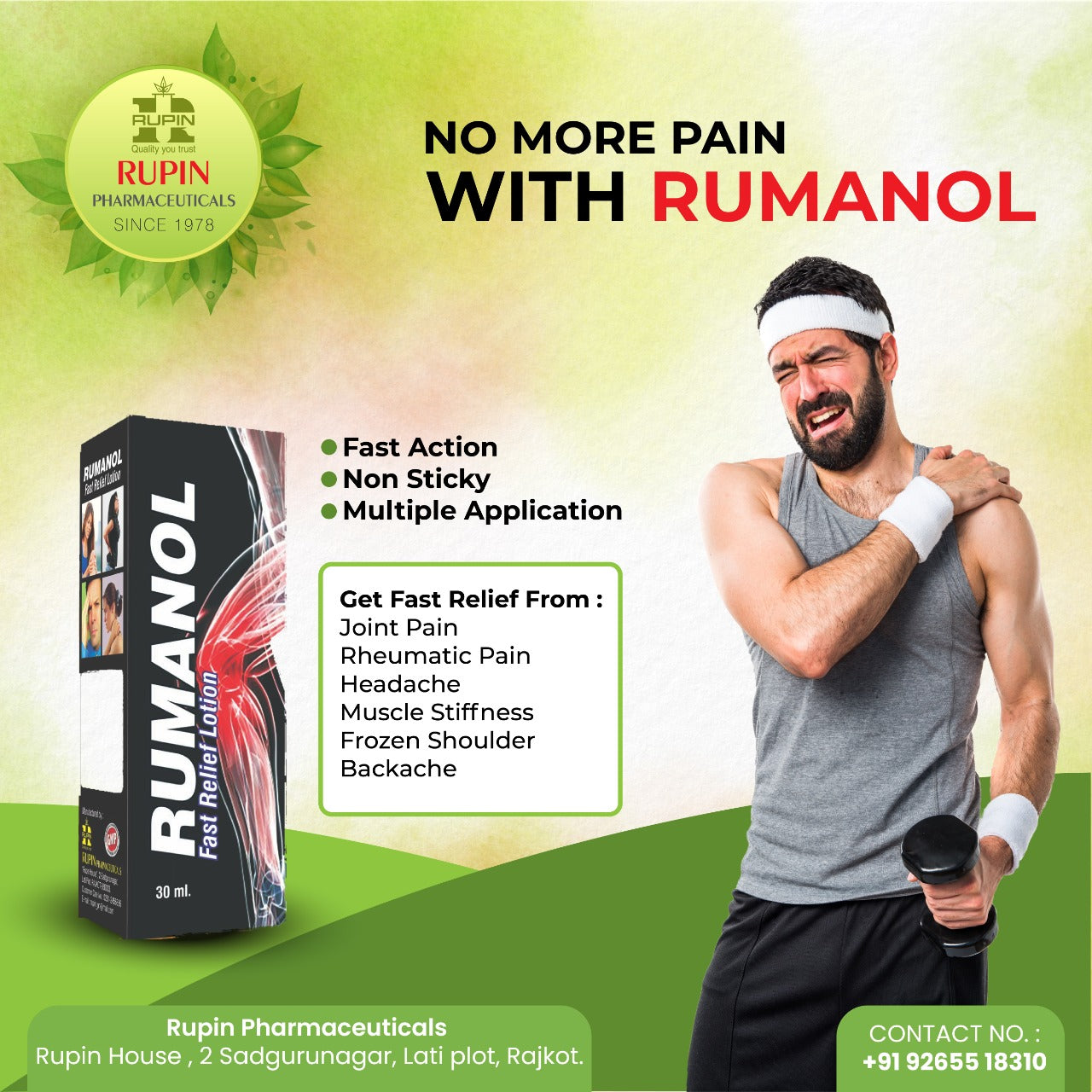 Rumanol Fast Pain Relief Lotion 3x30ml